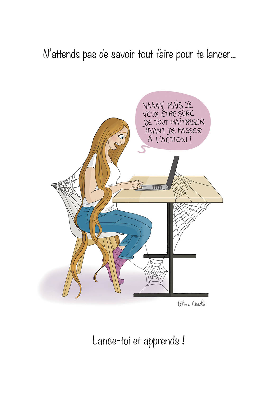 N’attends pas de savoir tout faire – Illustration à télécharger et imprimer