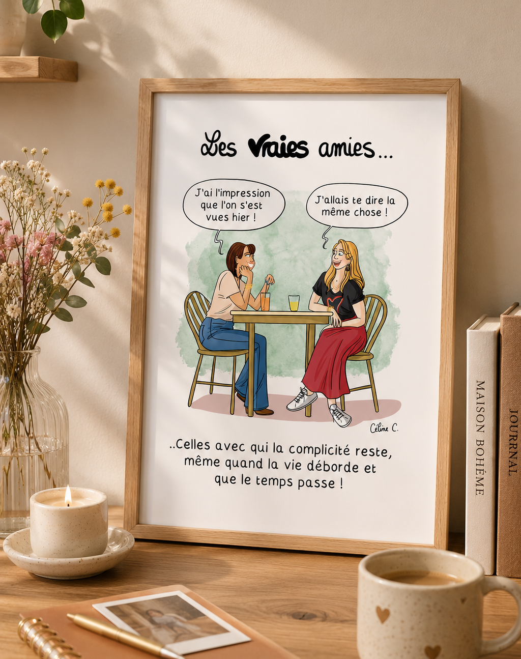 Les vraies amies – Illustration à télécharger et imprimer