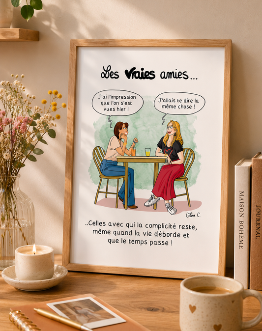 Les vraies amies – Illustration à télécharger et imprimer